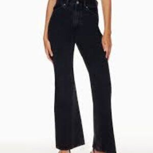 Denim Forum The Marlene 60's High Rise Flare 28L Black Jeans Size 25